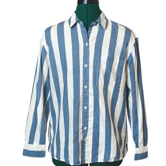 Rails Arlo Rue Stripe Blue & White Button-Up Shirt Women’s Size M - Picture 4 of 9
